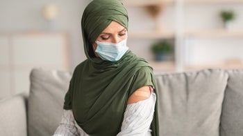 Vaccines: Pneumonia: vaccine bandaid on arm 1326453098
