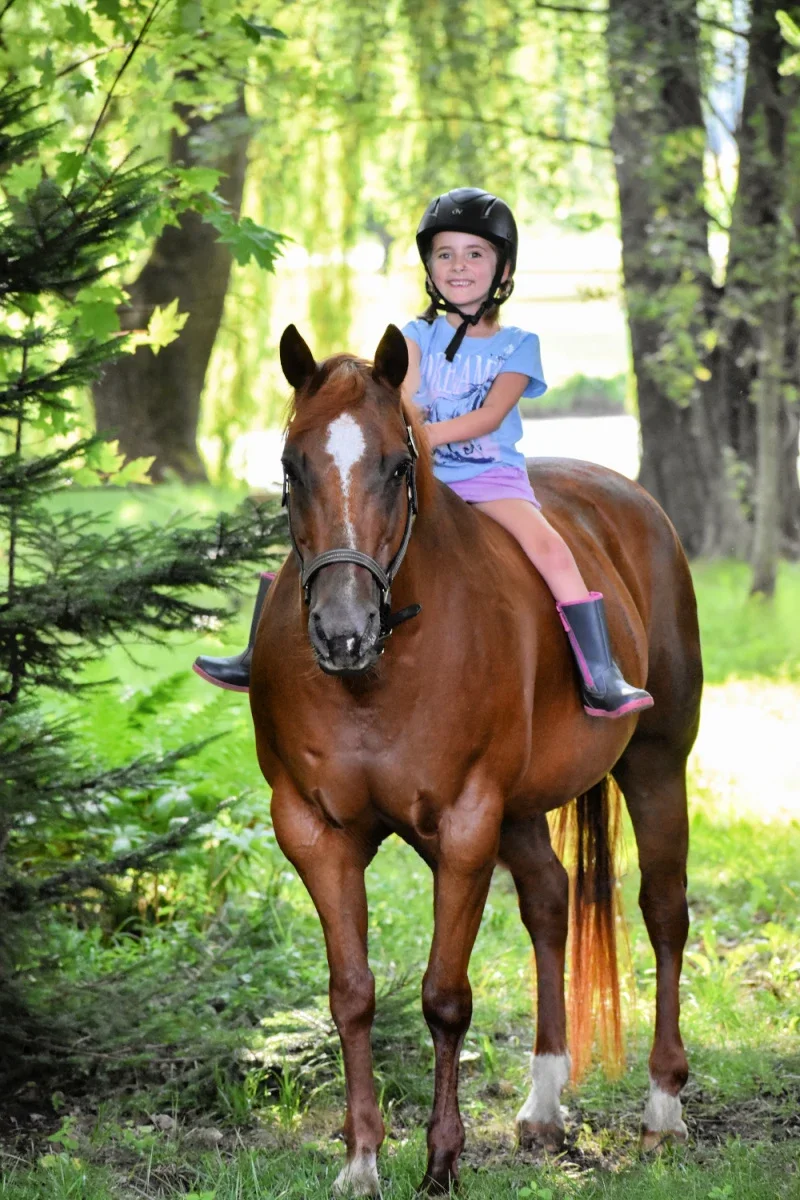 Sophia Kleeh is pictured on her horse, Ruby Rose.