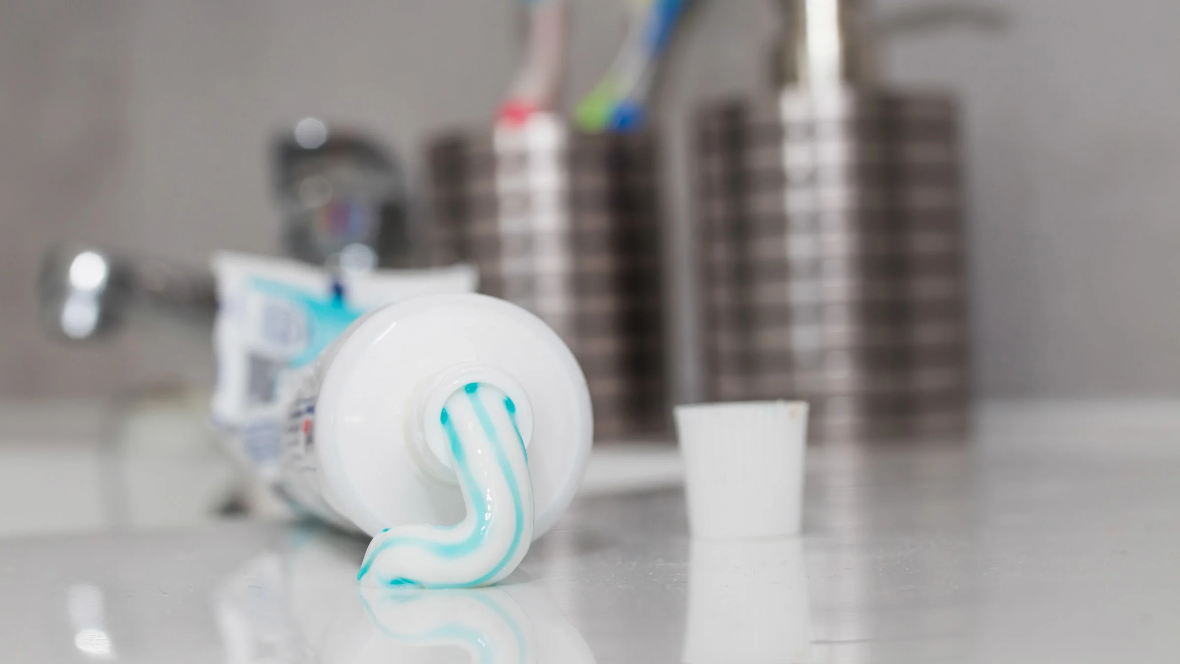 Close-up of toothpaste.