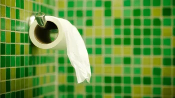 Health: Urology: toilet paper green tile 174676262