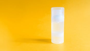 Health: Sexual health: lube bottle orange background-1330859310