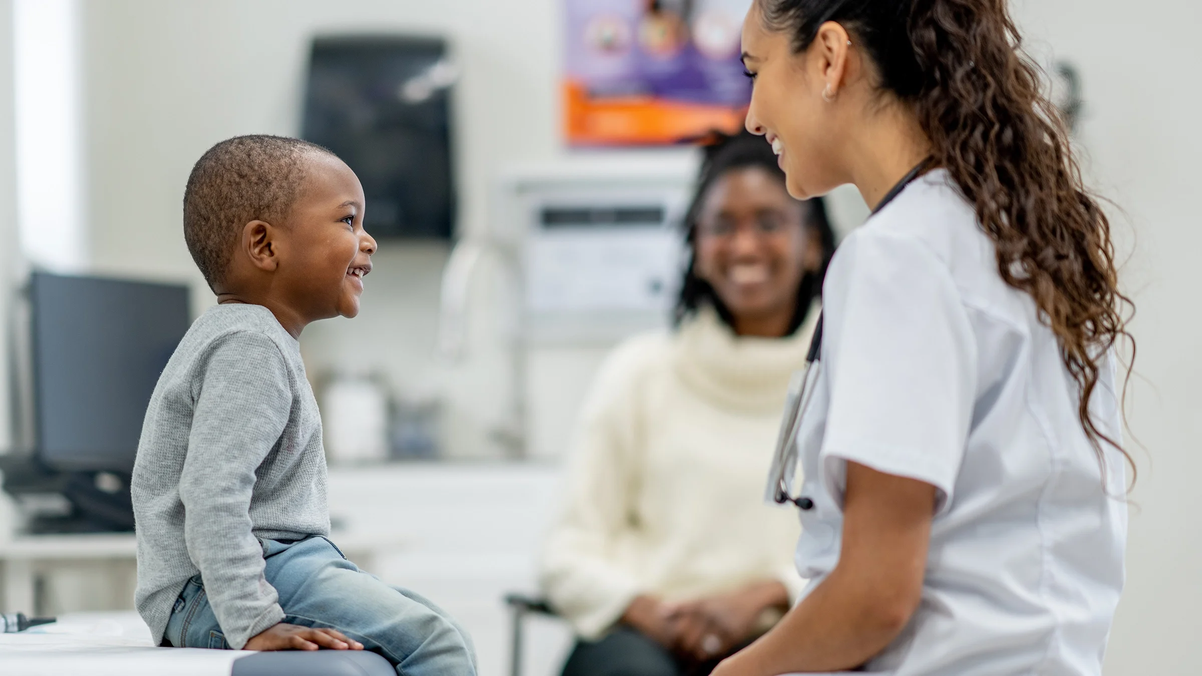 A child at his pediatric checkup.