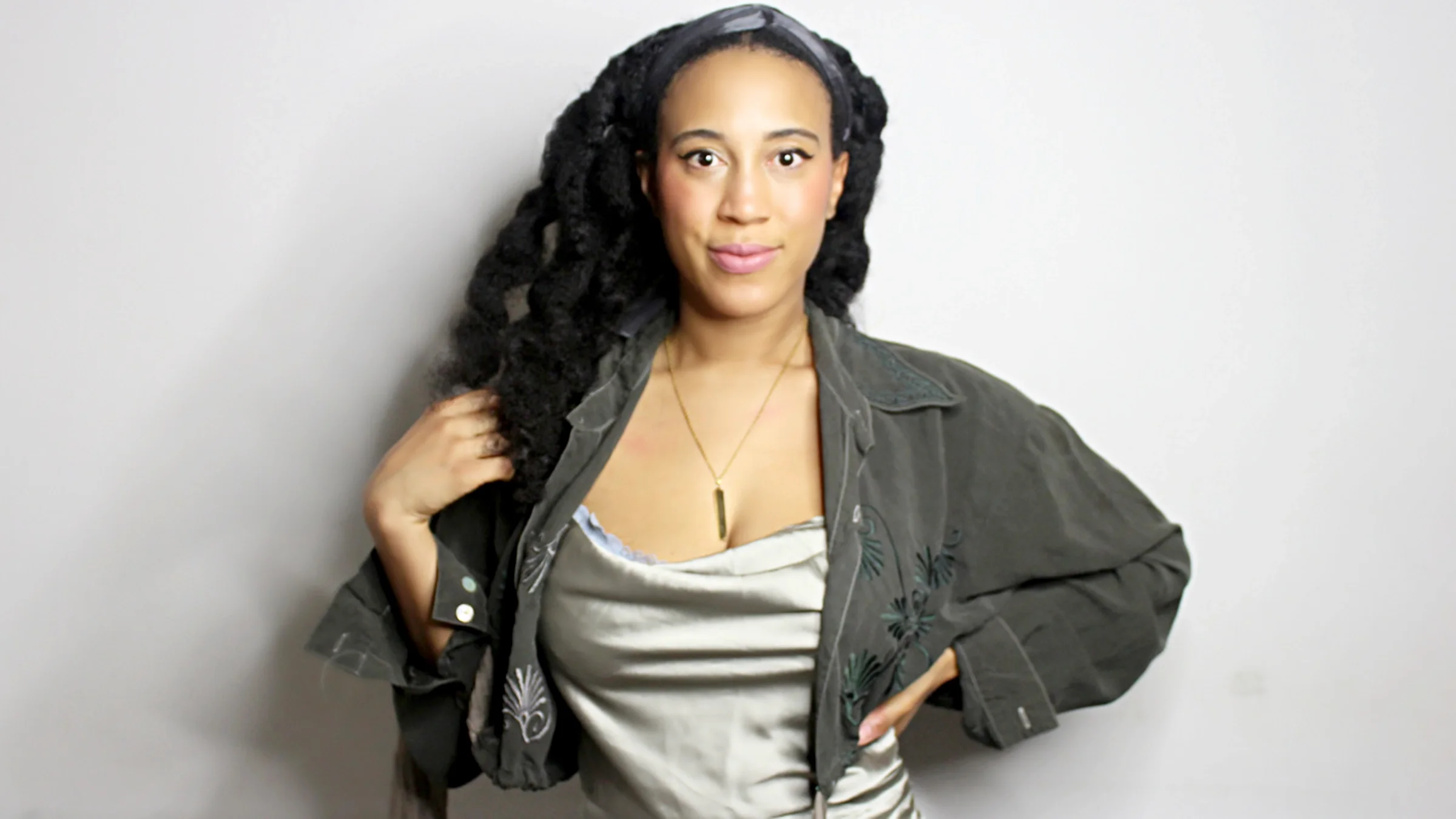 Destiny White is pictured indoors.