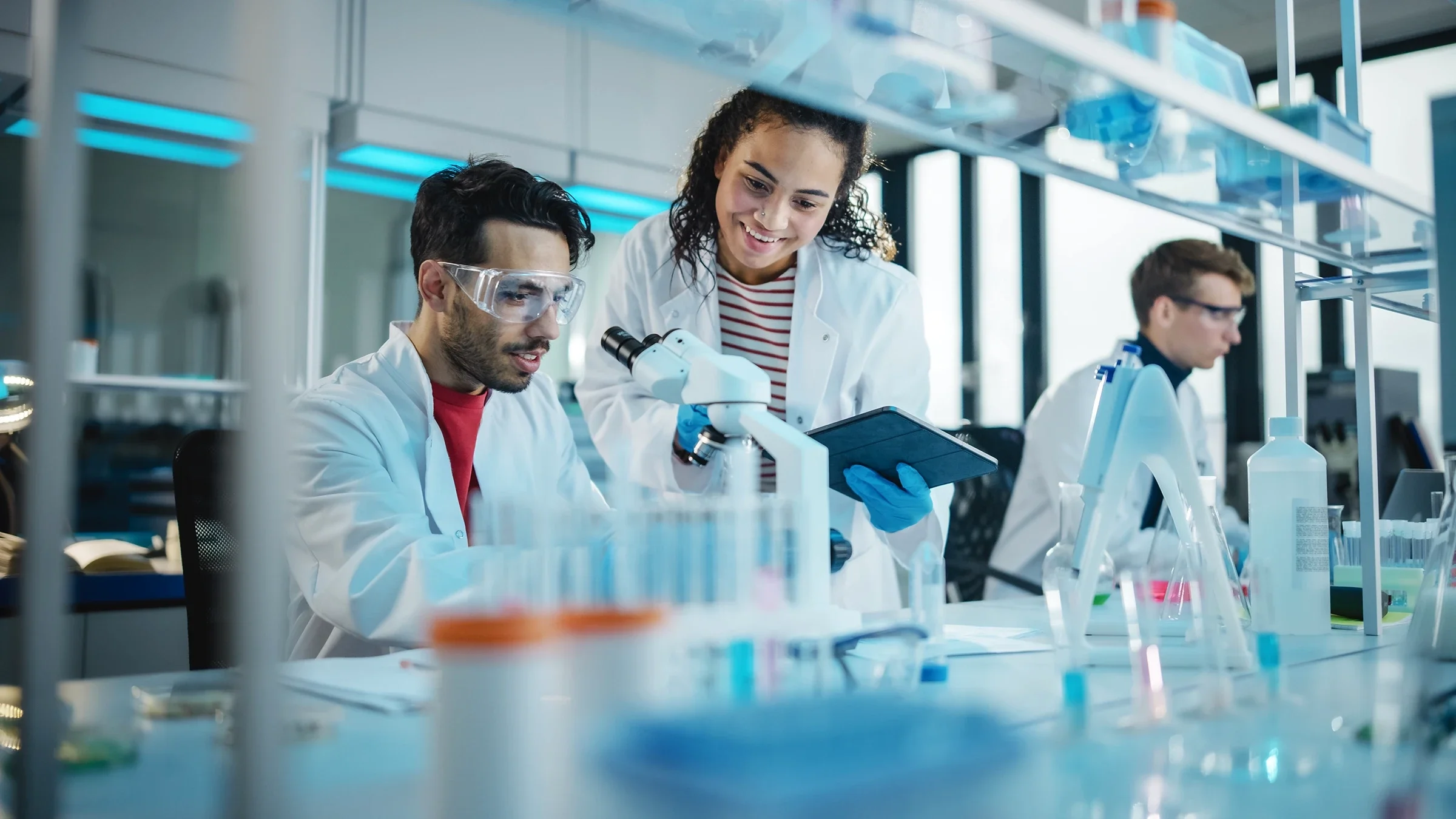 Staff of people working in a lab