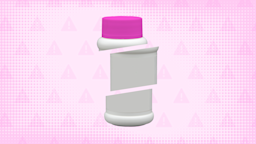 A graphic includes a bright-pink background with warning signs and a white and pink pill bottle cut into thirds. 
GoodRx Health
