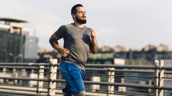 Health: Weight loss: man running outside 493342106
