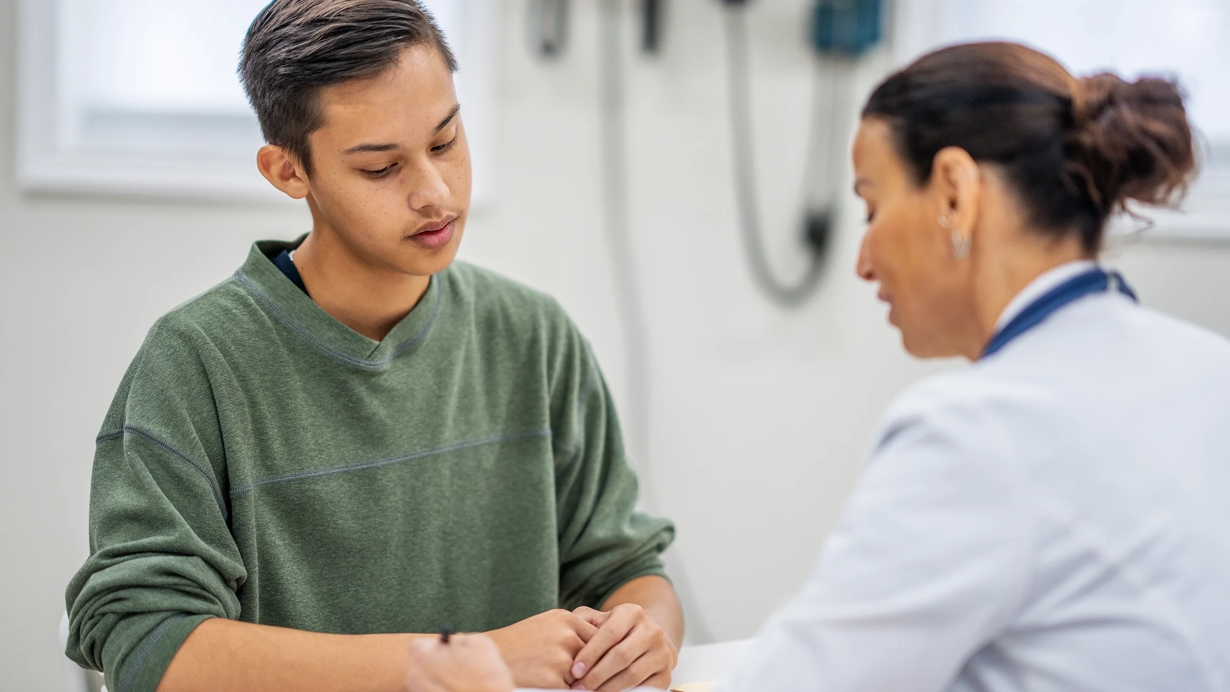 A teen attends a medical appointment.