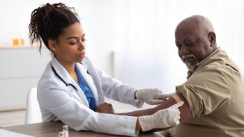 Health: Shingles: bandaid application on mans arm 1372113543