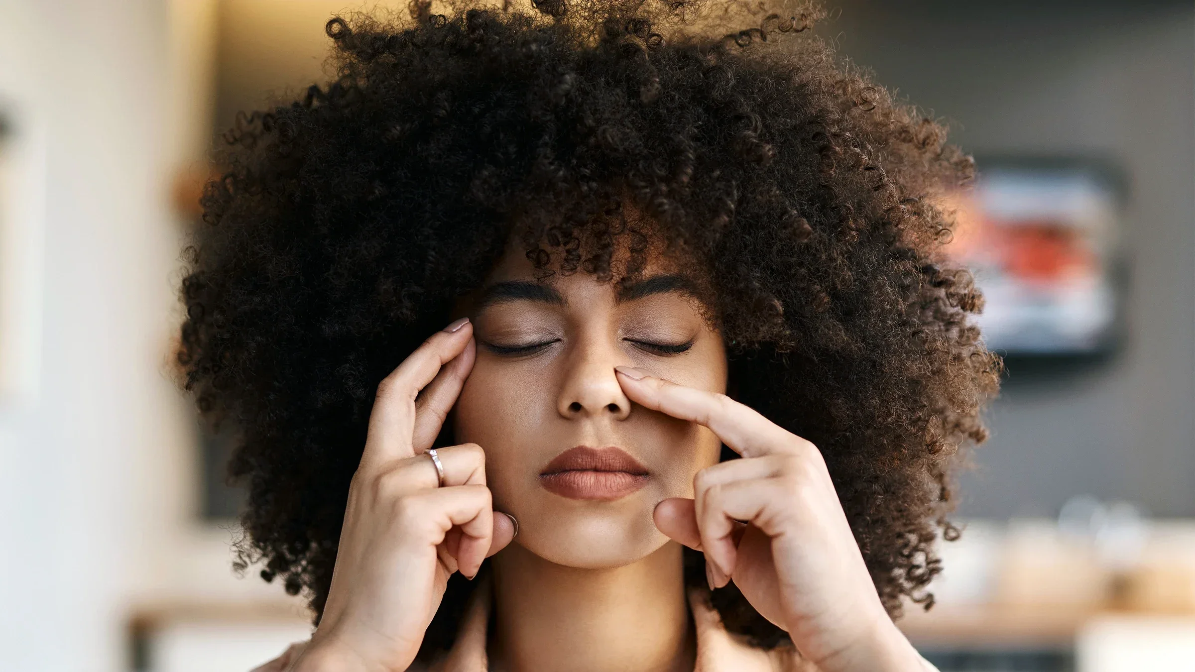 Woman experiencing a sinus headache
Hiraman/E+ via Getty Images