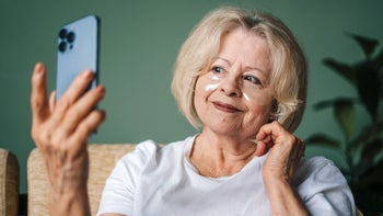 Women's Health: Menopause: Dermatology: senior woman eye patches 1474885323