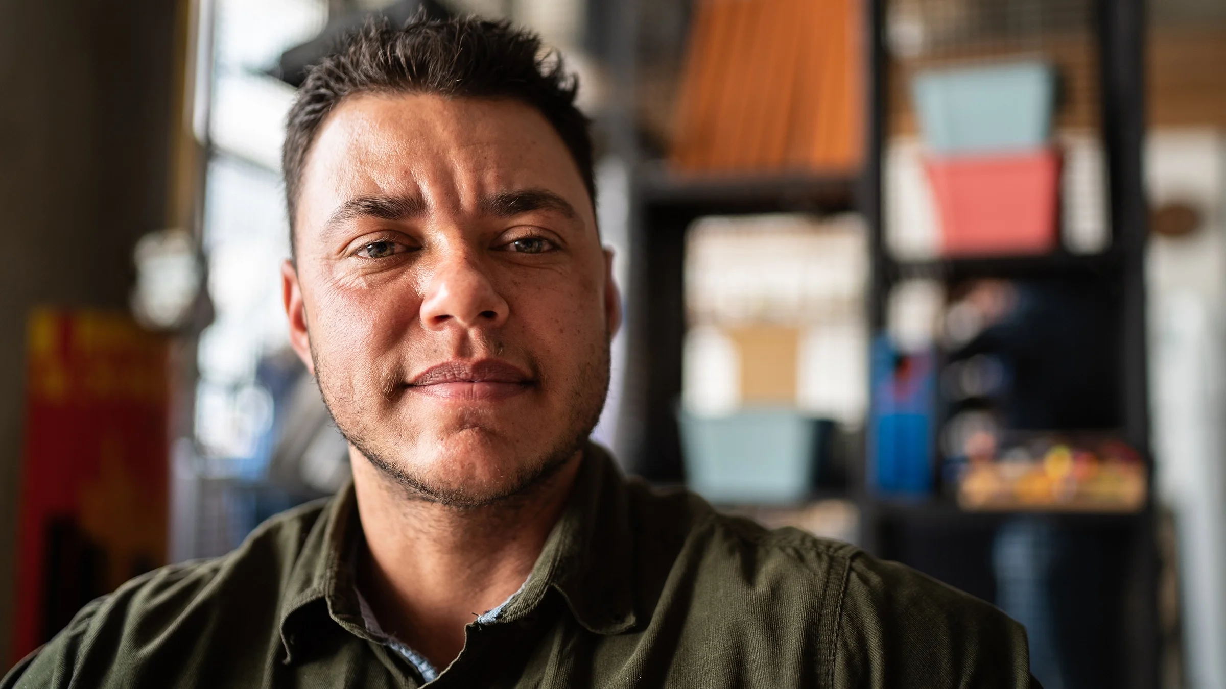 Portrait of a serious man.