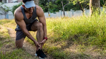 nsaids: exercise: injury: male: leg: ankle: foot: man ankle pain on run-1367630355