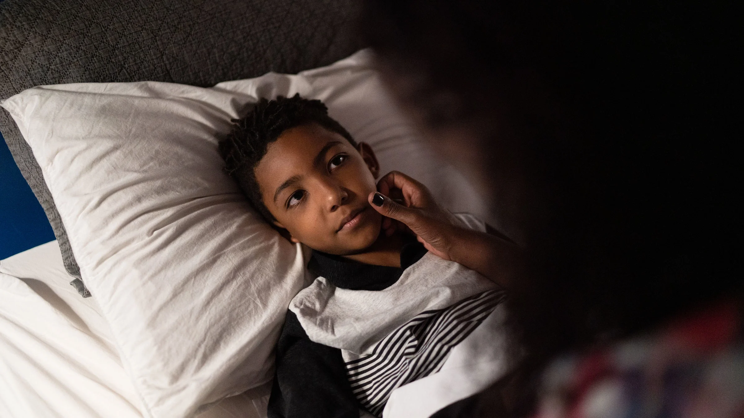 A child is sick at bedtime.