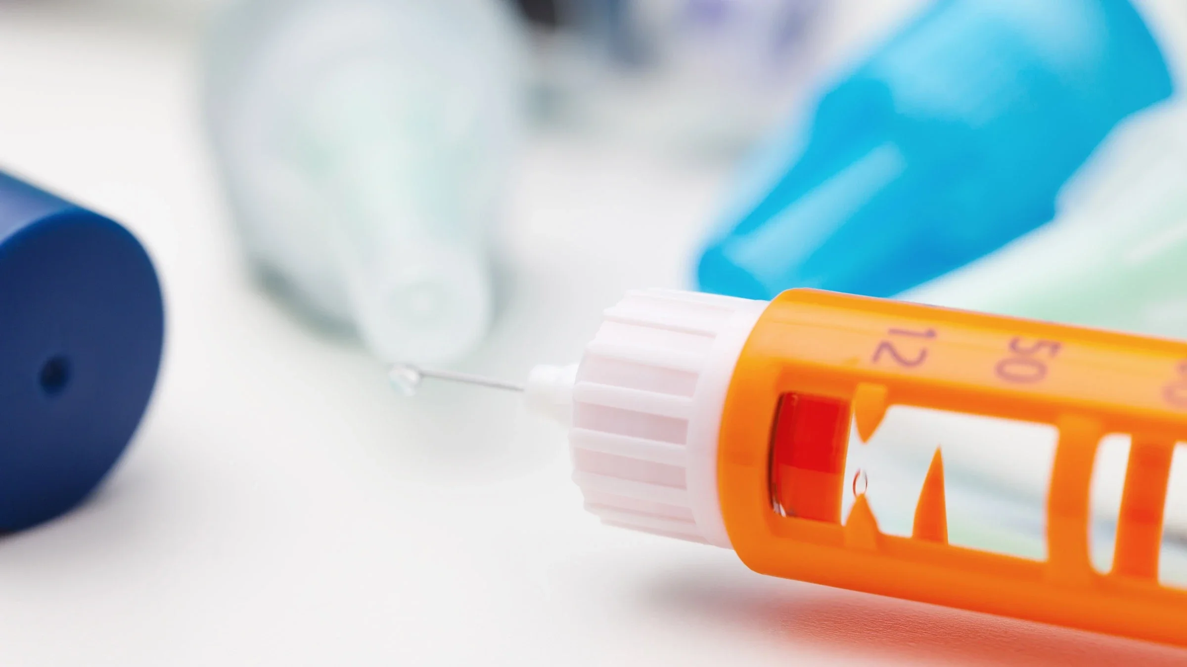 Close-up of an insulin pen.