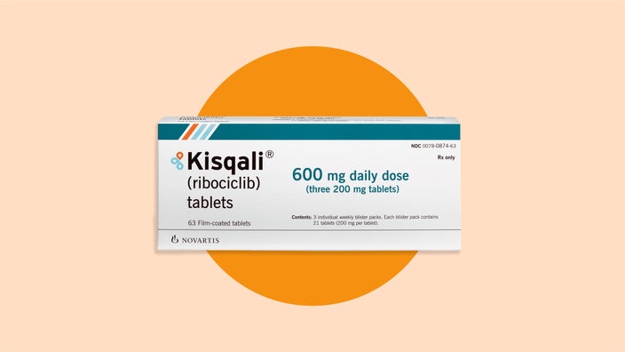 Kisqali product shot on orange background