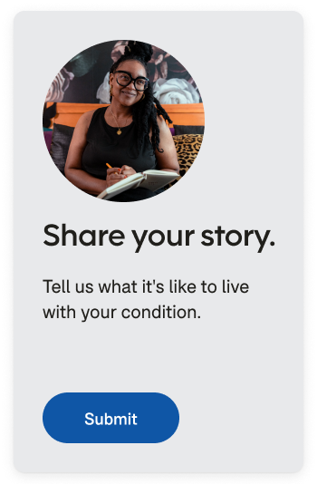 Share your story mobile CTA.