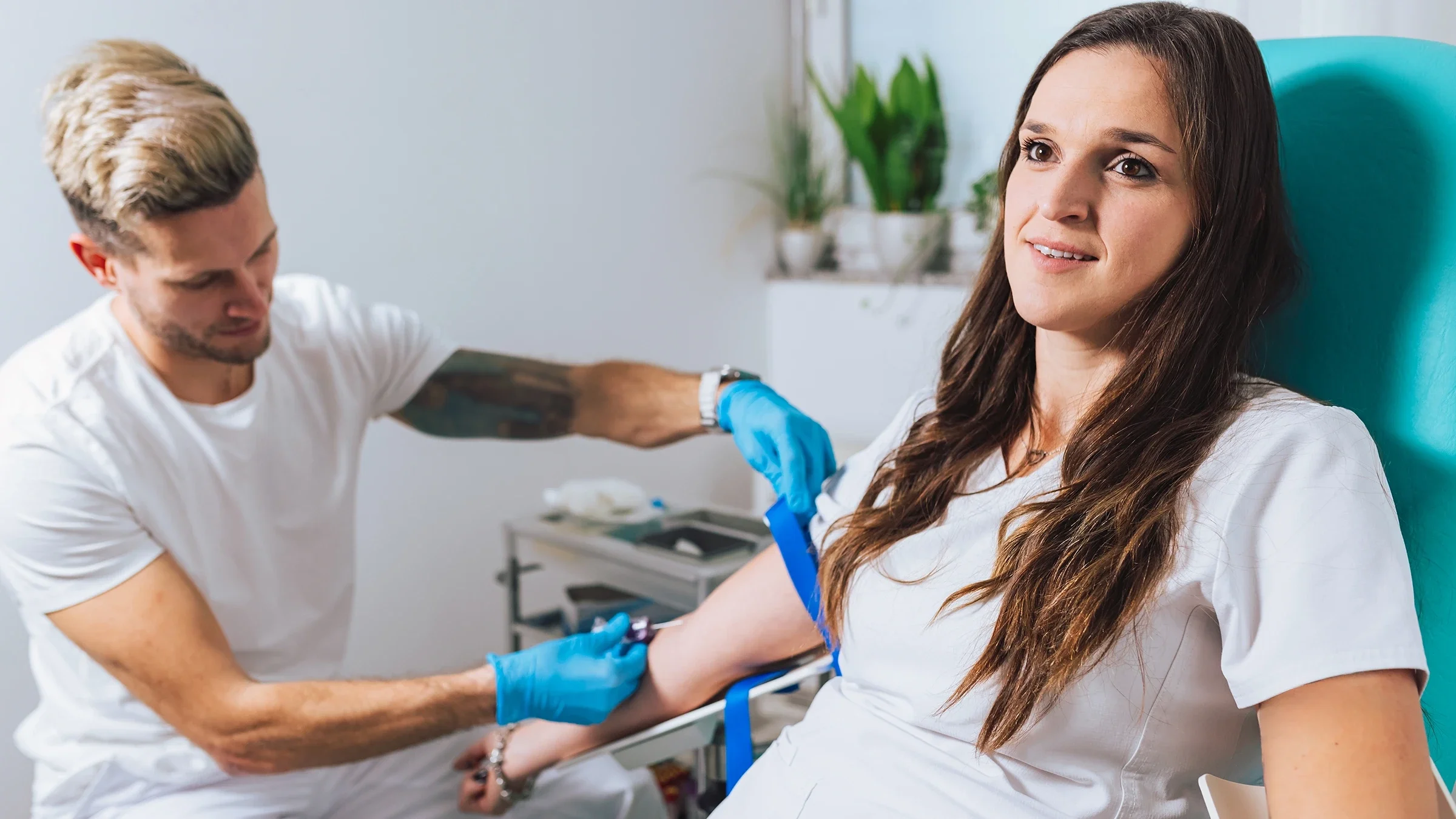 Woman getting blood drawn