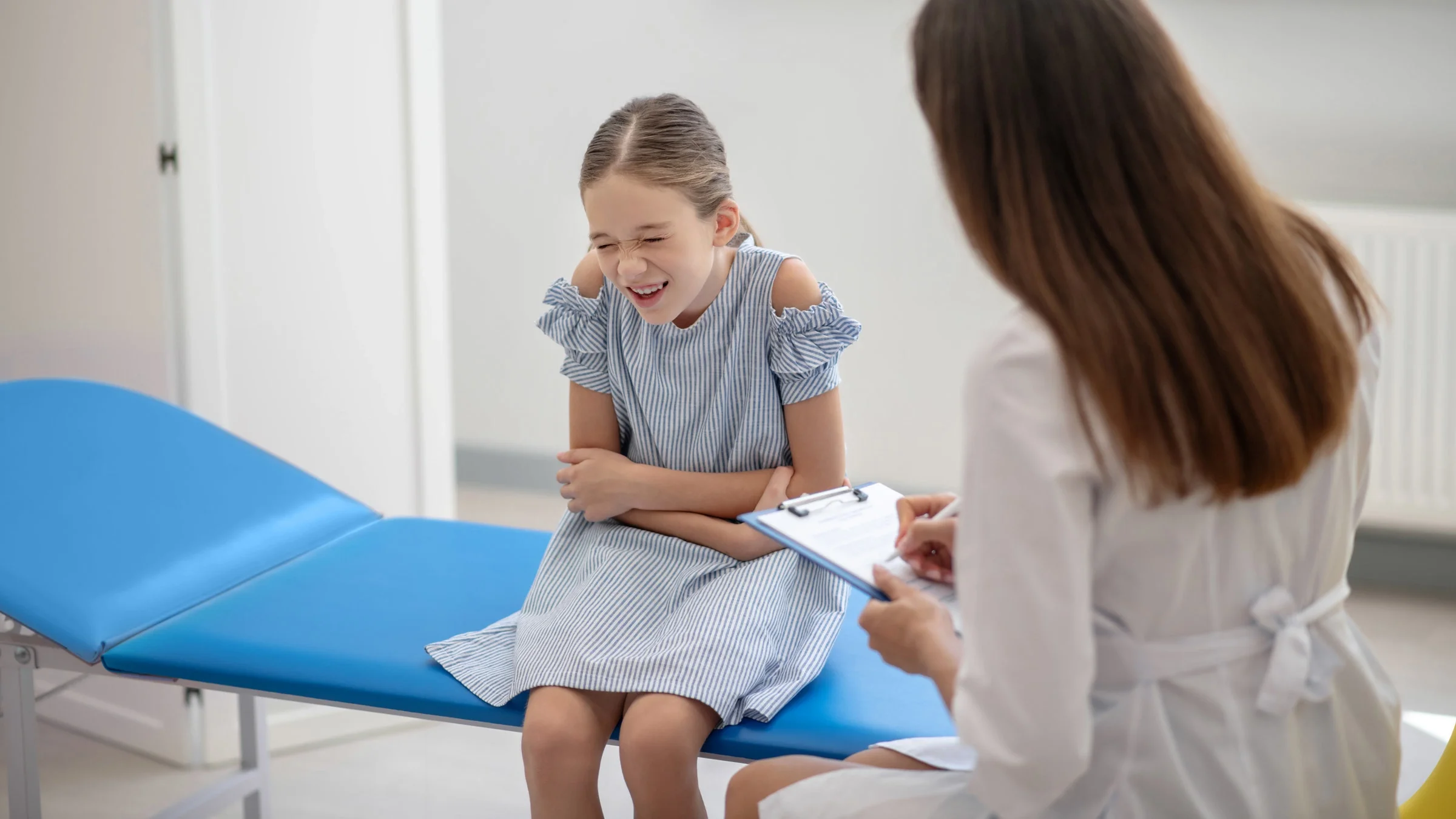 A child with a stomachache.