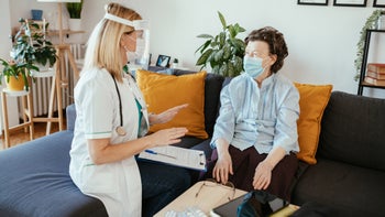 Provider: Patient relationships COVID-19: pandemic home nurse visit-1318627744