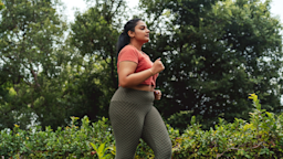 A woman jogs in an outdoor park. Physical activity can help with constipation caused by Ozempic, a medication to treat Type 2 diabetes.
Koh Sze Kiat/E+ via Getty Images 