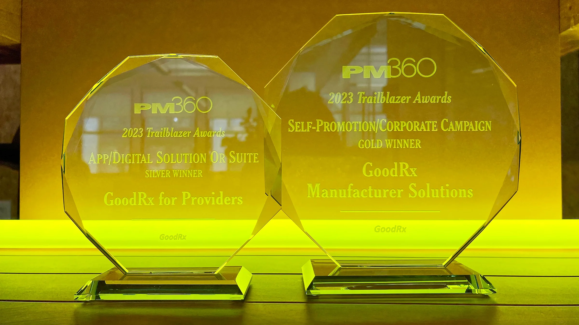 GoodRx’s 2023 PM360 Trailblazer Awards are shown.