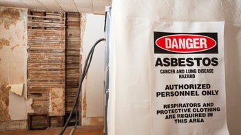 Health: Environmental: asbestos removal sign-653498104