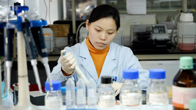 wegovy: woman in lab CourtesyNovoNordisk