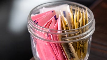 Pregnancy: Apartame: jar of different artificial sweeteners 1203392811