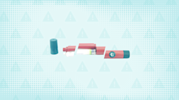 A graphic includes a teal warning-sign pattern with a reddish and teal autoinjector cut into thirds.
GoodRx Health
