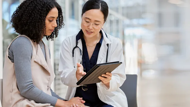 ADHD: woman at medical appointment 1629549075