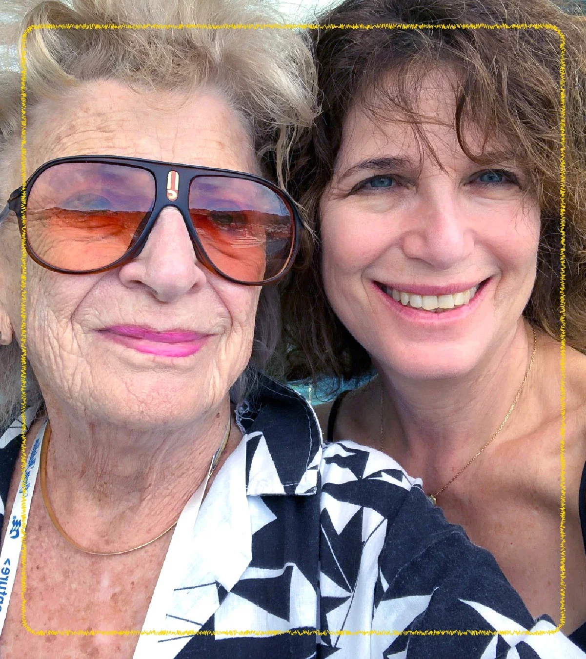 Mildred Kirschenbaum, age 100, is pictured in a selfie with her daughter, Gayle.