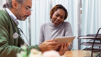 HCP: woman at medical appointment 1349579530