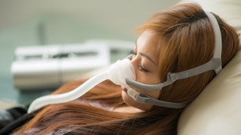 Obstructive sleep apnea: sleeping apnea mask 498703053