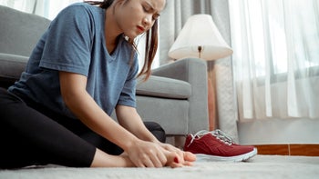 Athlete's foot: Foot: woman foot pain at home 1264989949