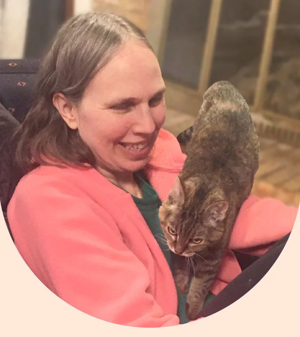 Maria Veres is pictured with her rescue cat Sophia.