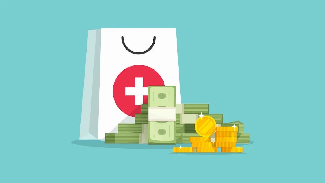 medical bag next to money