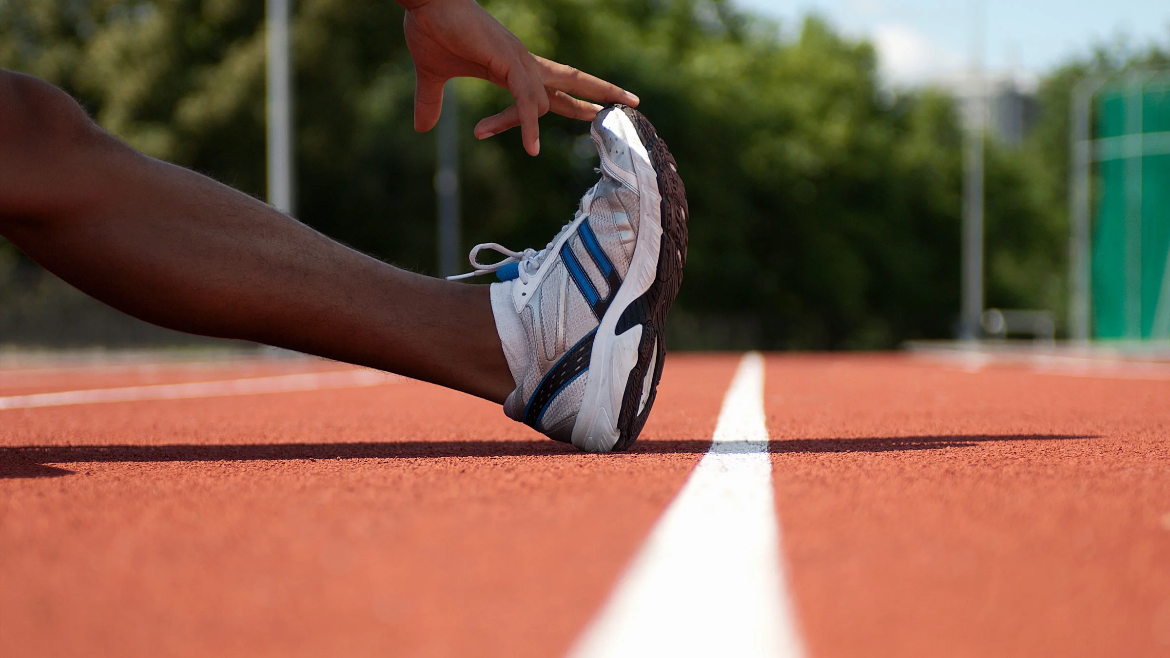 Close-up leg stretch