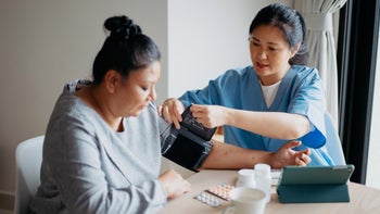 calcium channel blockers: measuring blood pressure pills on table 1662674662
