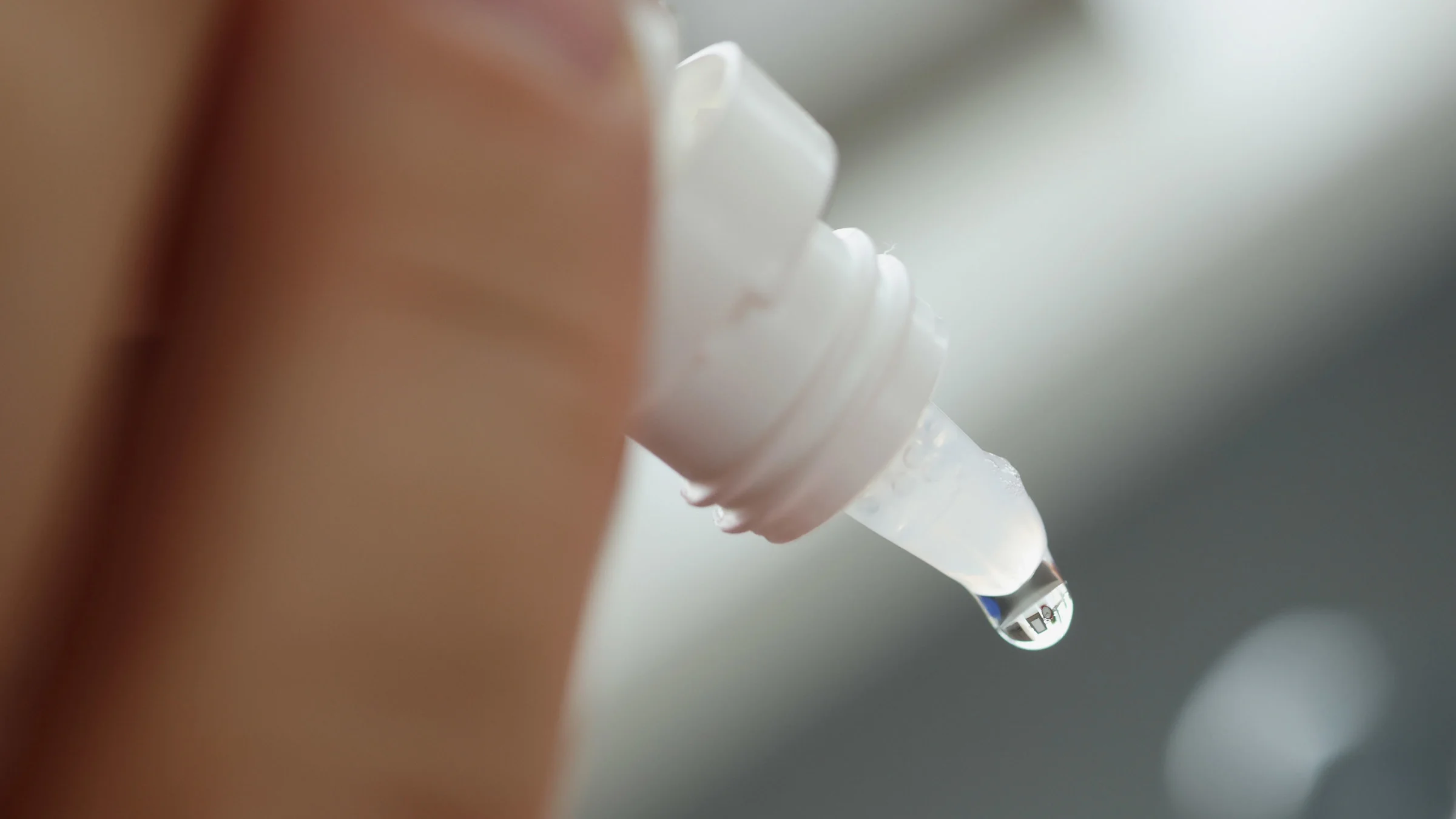 Close-up of eye drops.