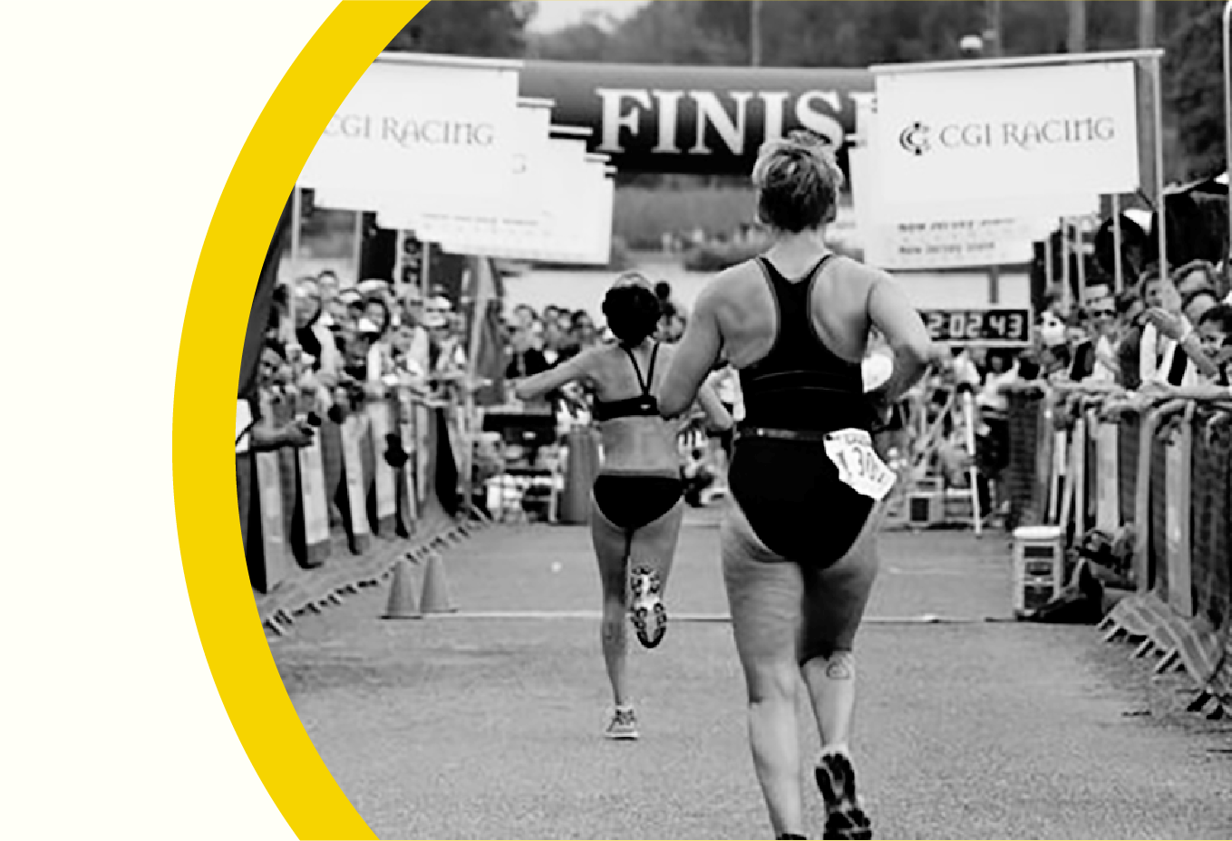 photo of woman running a race