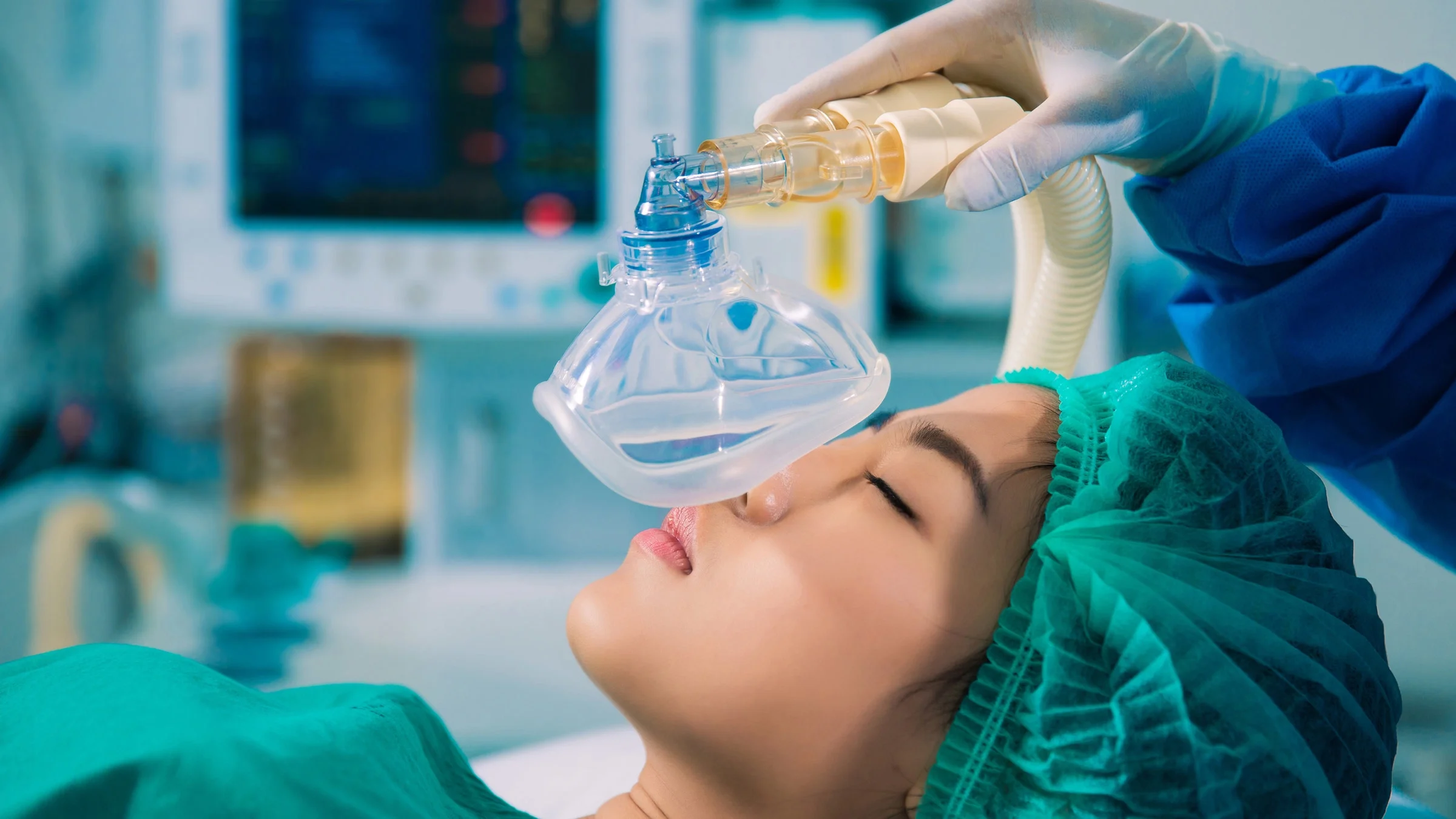 A patient going under anesthesia.