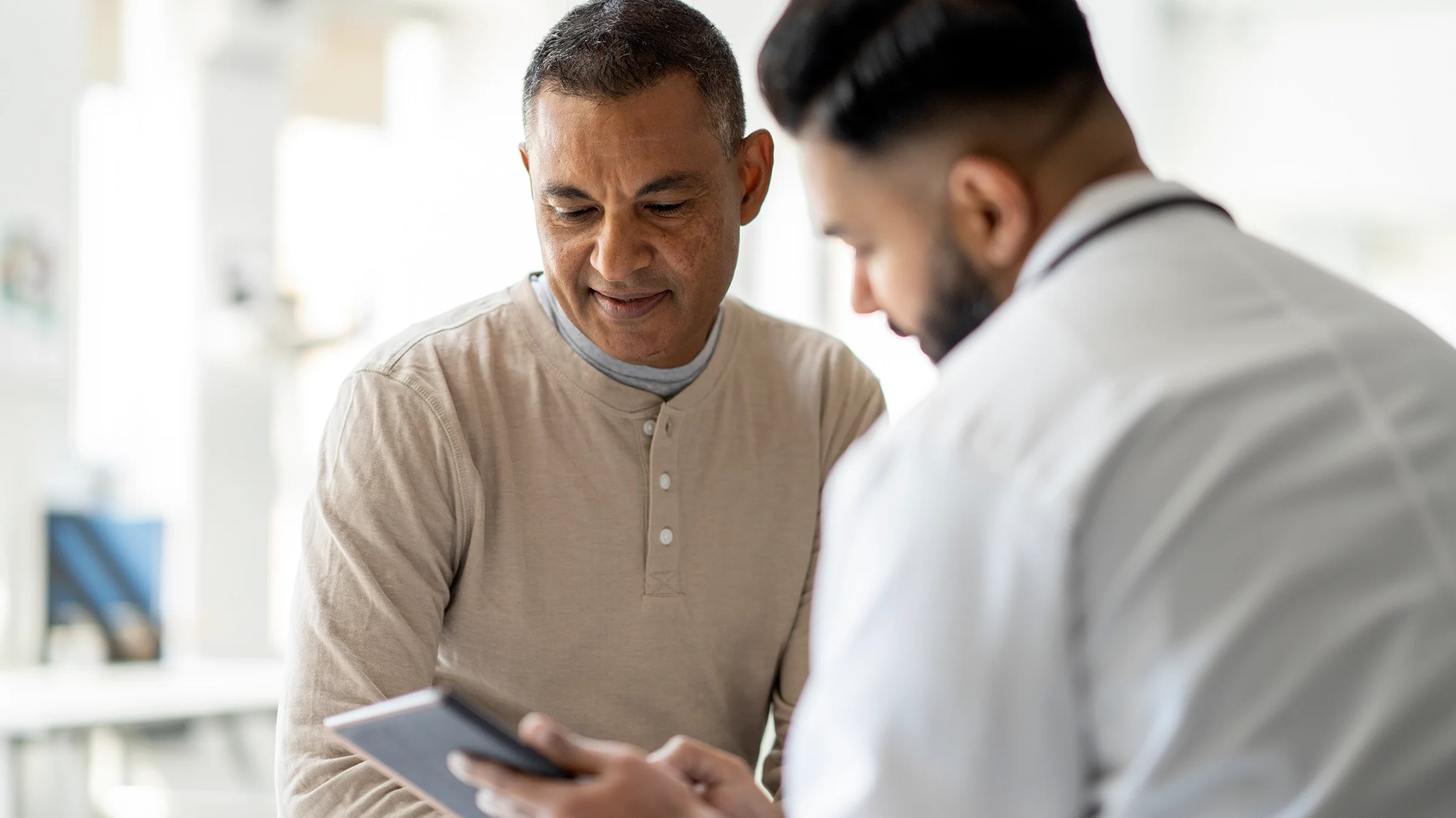 Medical consultation with a patient.