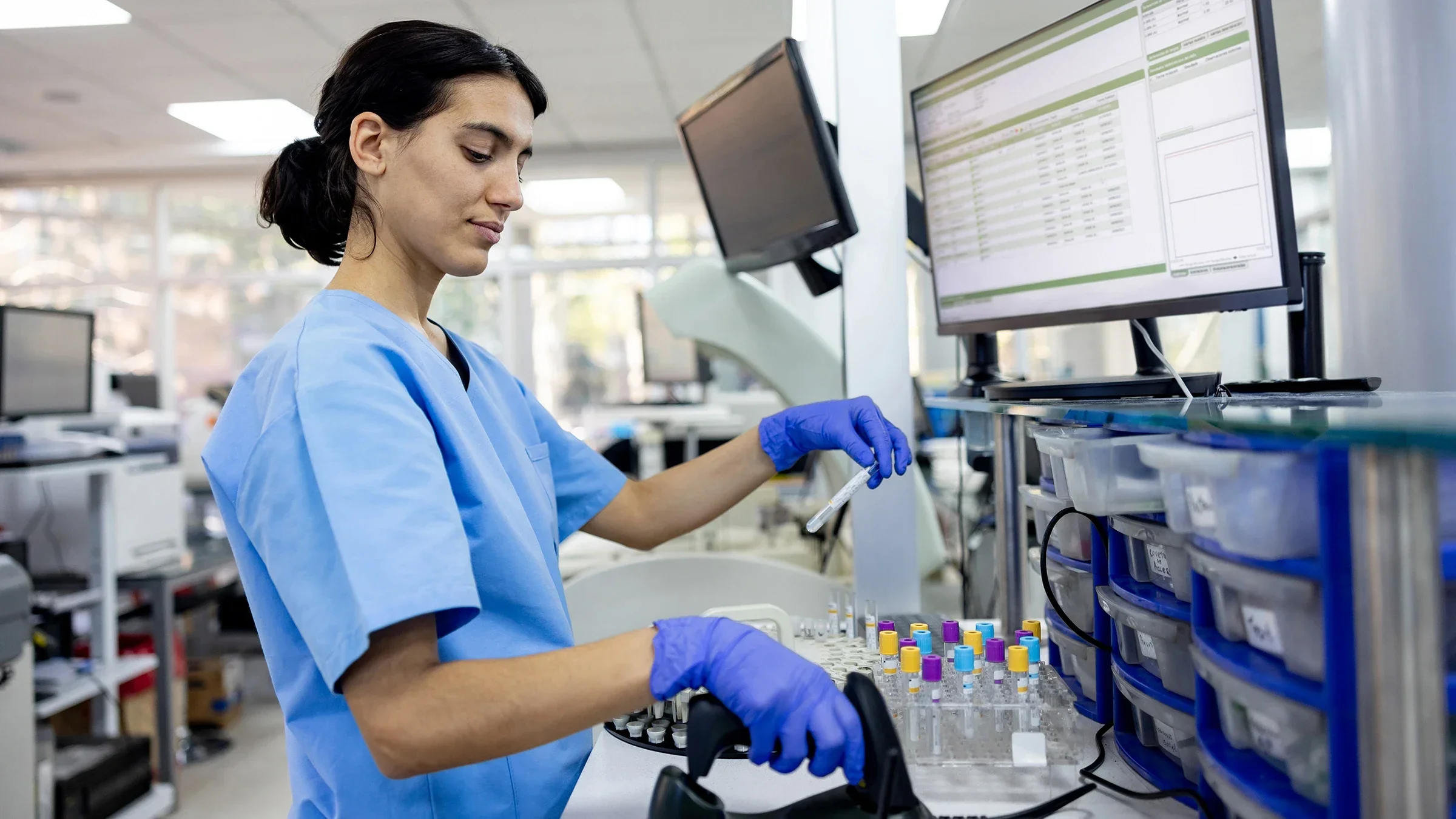 Hematologist analyzing medical samples in a lab
andresr/E+ via Getty Images