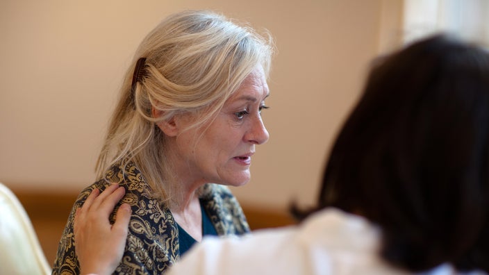Woman receiving help at home