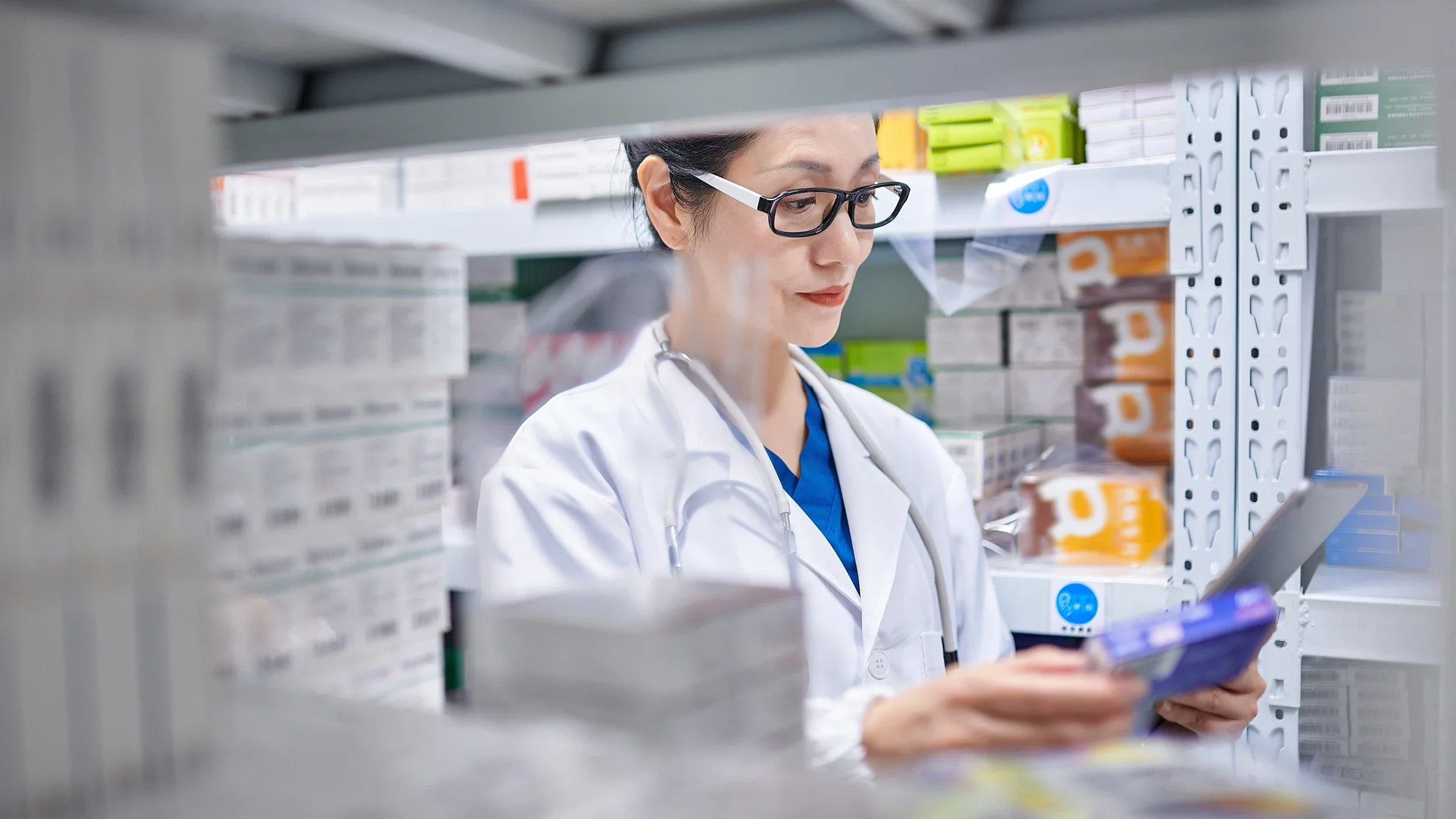 A pharmacist at work.