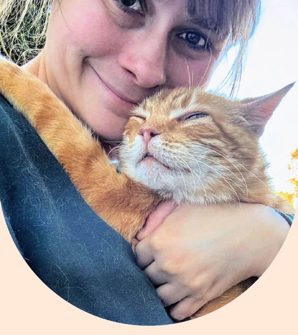 Angela Haupt is pictured with her cat Little O.