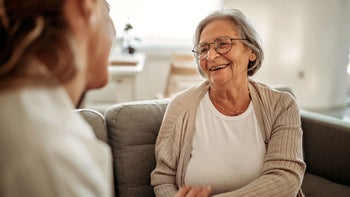 Health: Trulicity: senior woman smiling with doctor 1287981230