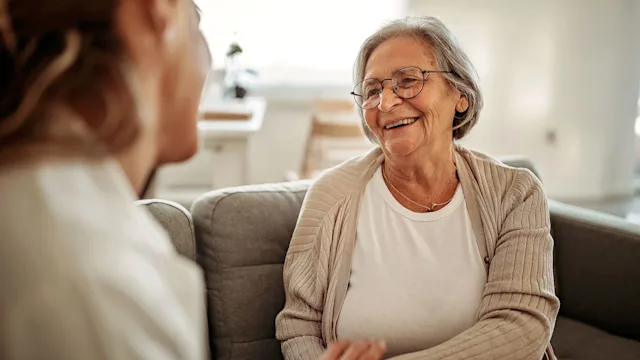 Health: Trulicity: senior woman smiling with doctor 1287981230