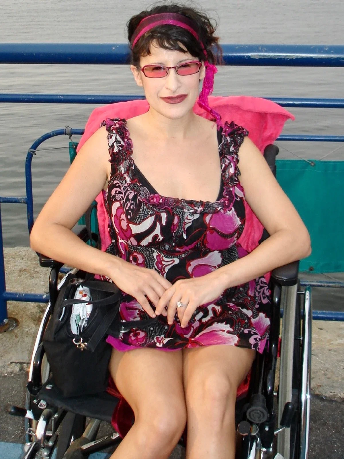 Lynn Julian is pictured in a wheelchair during her recovery.