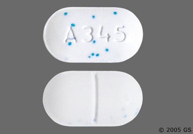 White Oblong A 345 - Hydrocodone Bitartrate/Acetaminophen 5mg-325mg Tablet